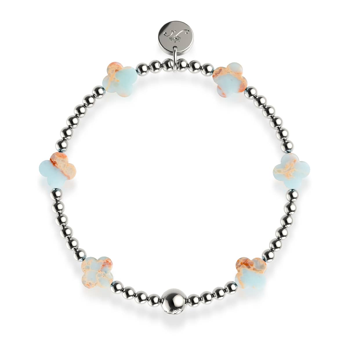 Nebelige Wiese | Silber | Kleeblatt-Essenz-Armband